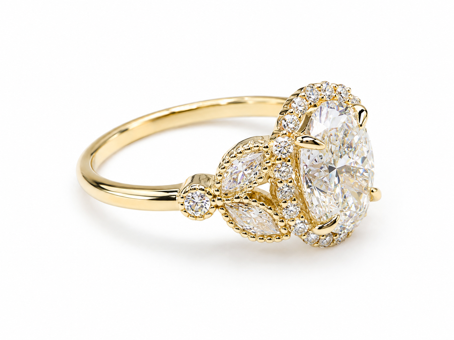 Oval With Accent Diamonds