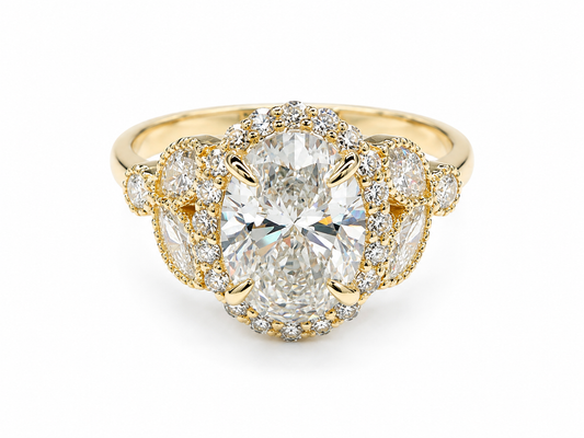 Oval With Accent Diamonds